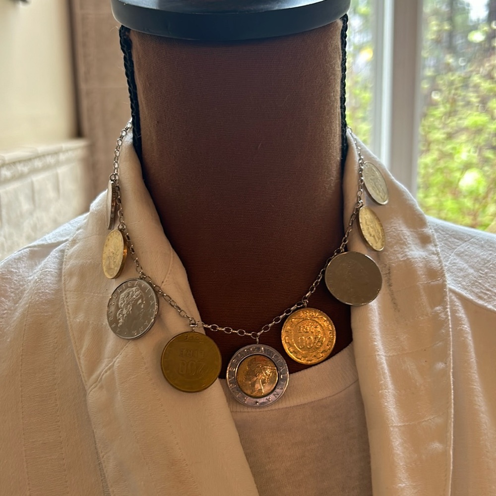 Ross Simon’s Sterling Italian Lira Necklace 17”